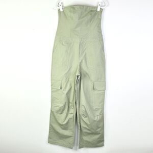 UrbanDaizy Jumpsuit Women L Khaki Cargo Strapless Romper Festival Streetwear NWT